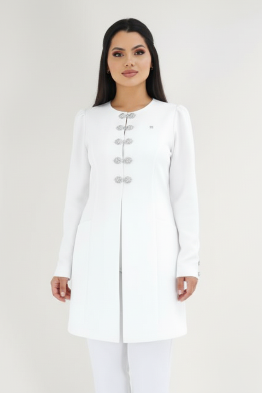 Jaleca Premium Chloe – Jaleco Feminino com Detalhes Exclusivos e Sofisticação
