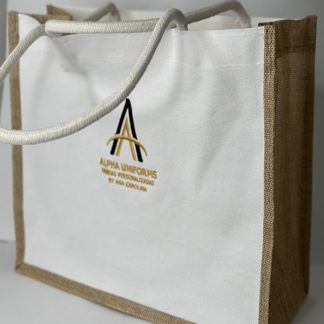 Alpha Tote Bag – Bolsa de Algodão e Juta com Alças de Corda