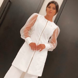 Jaleca Giulia – Jaleco Feminino com Mangas em Tule