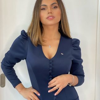 Jaleca Lady – Jaleco Feminino Acinturado com Botões Forrados