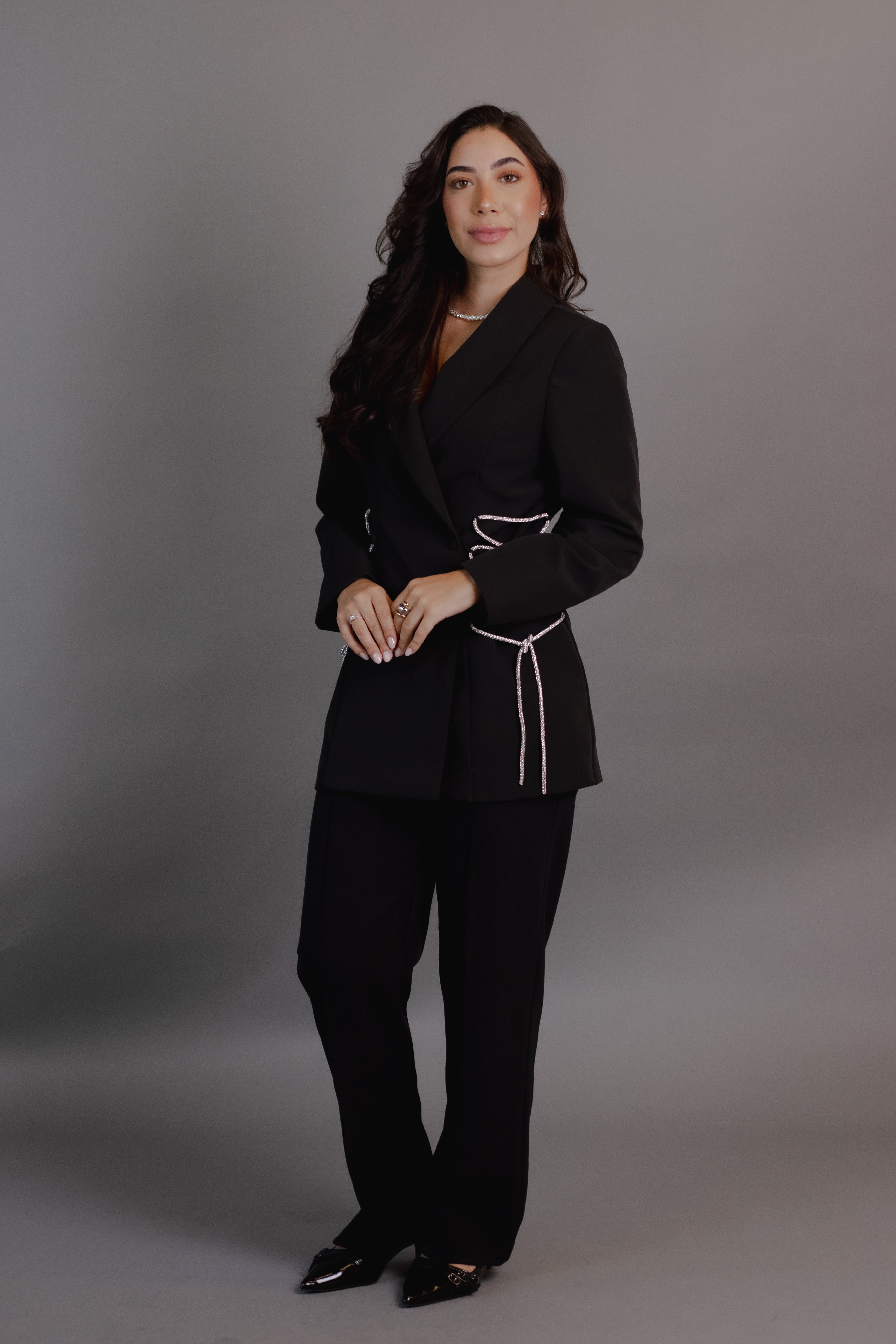 Fato Dubai — blazer alfaiataria com brilho lateral