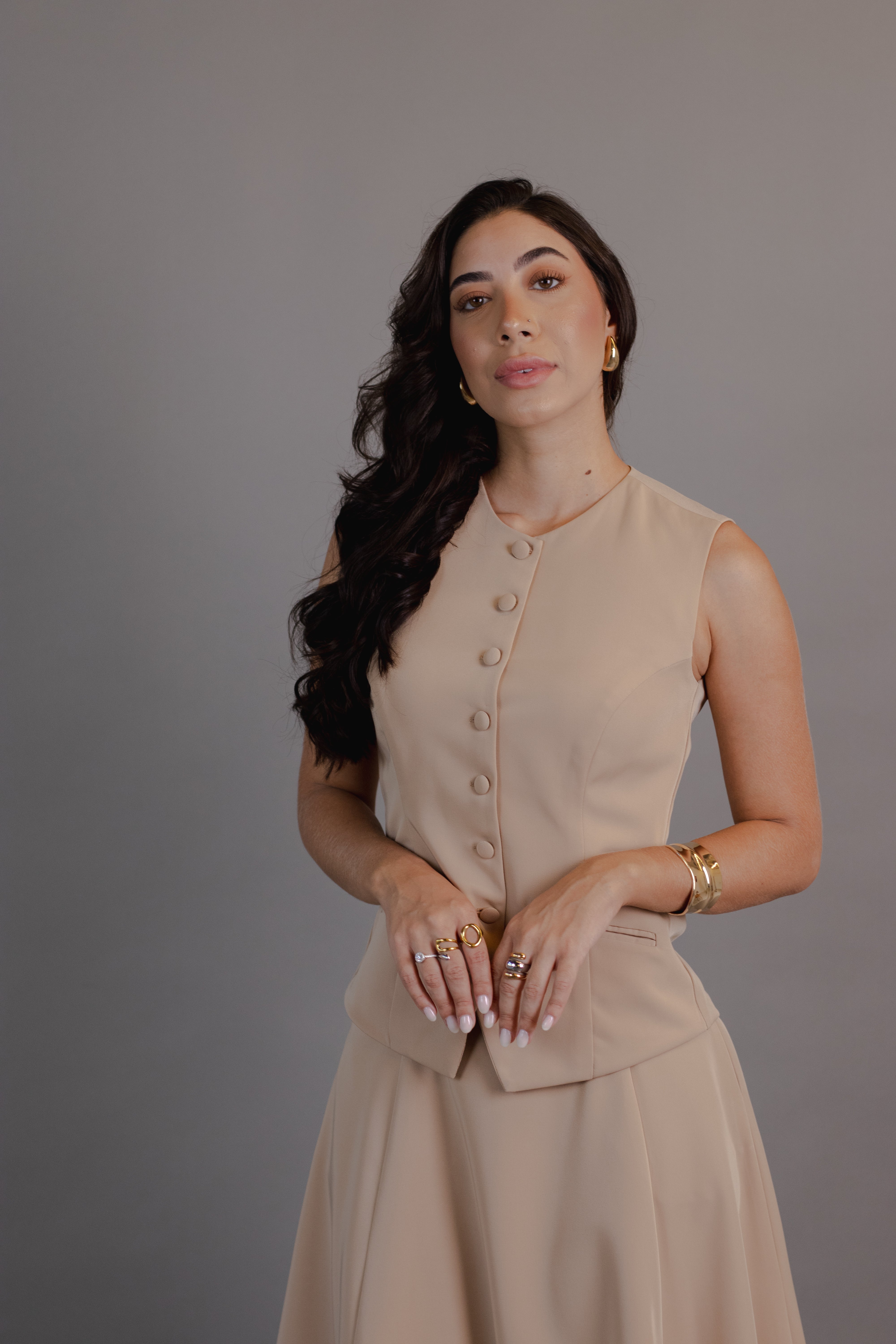 Fato Eternizar 2 - colete e saia midi de alfaiataria