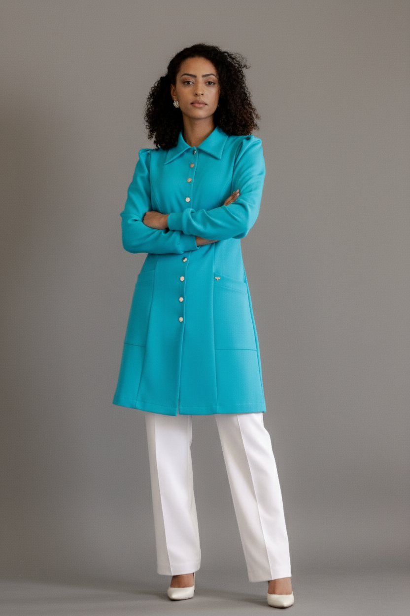 Jaleca Blair – Jaleco Feminino com Botões Exclusivos e Design Sofisticado