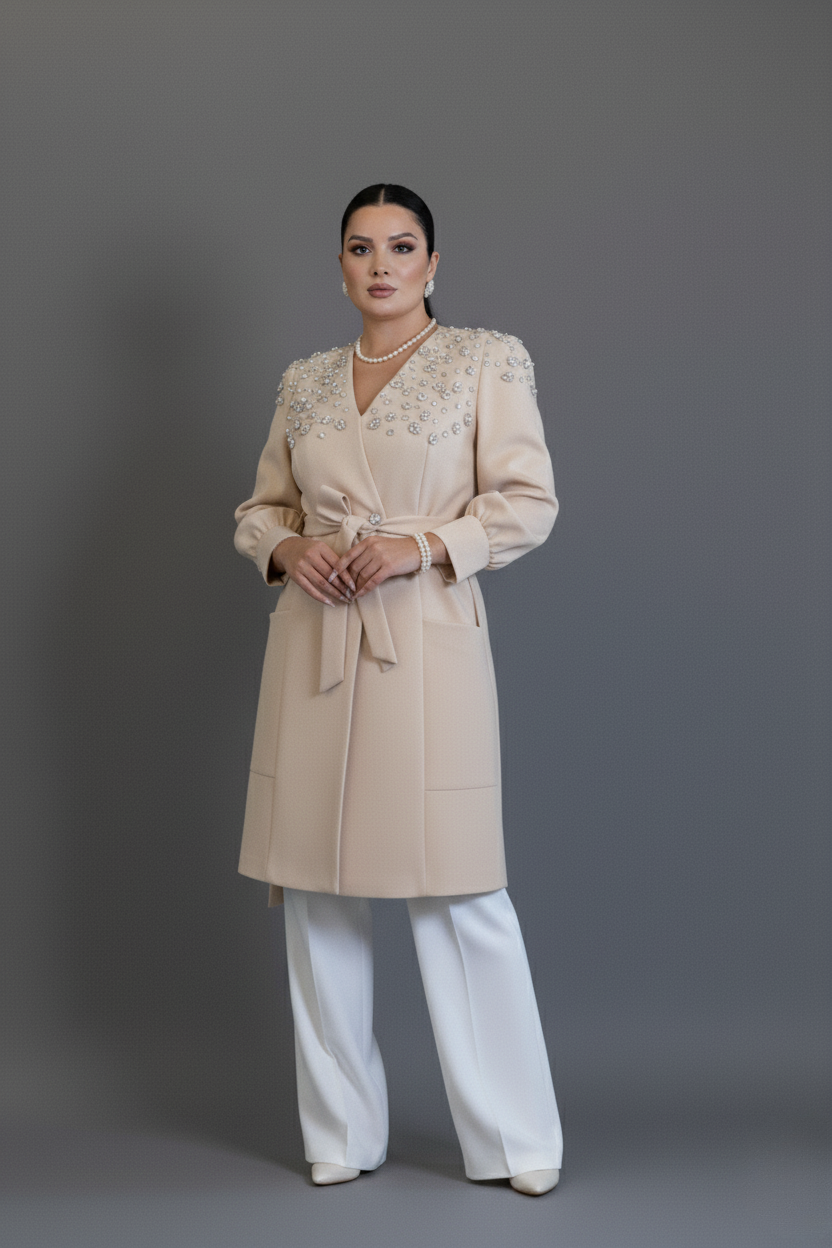 Jaleca Premium Crystal – Jaleco Feminino Branco com Aplicações Exclusivas
