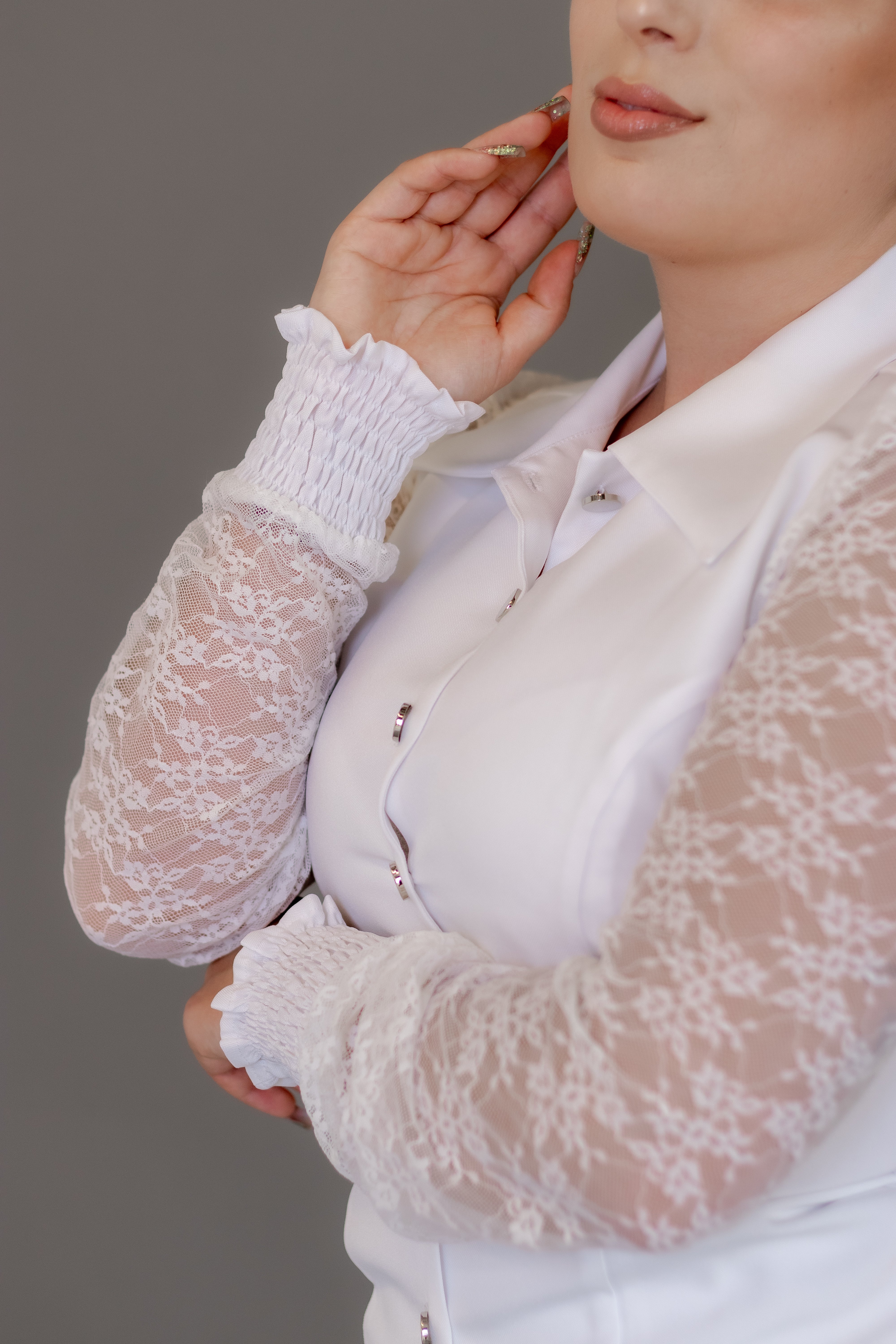 Jaleca Princess – Elegância com detalhes em renda para profissionais de destaque