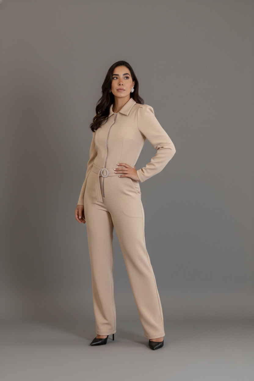 Macacão Laguna – Macacão Feminino de Alfaiataria com Cinto