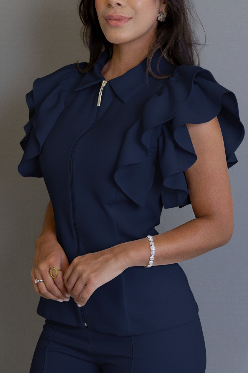 Scrub Flor azul-marinho