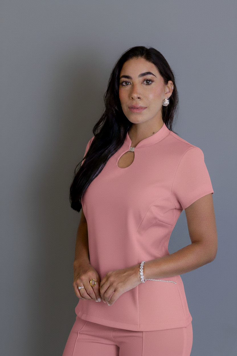 Scrub Helena rosa-claro