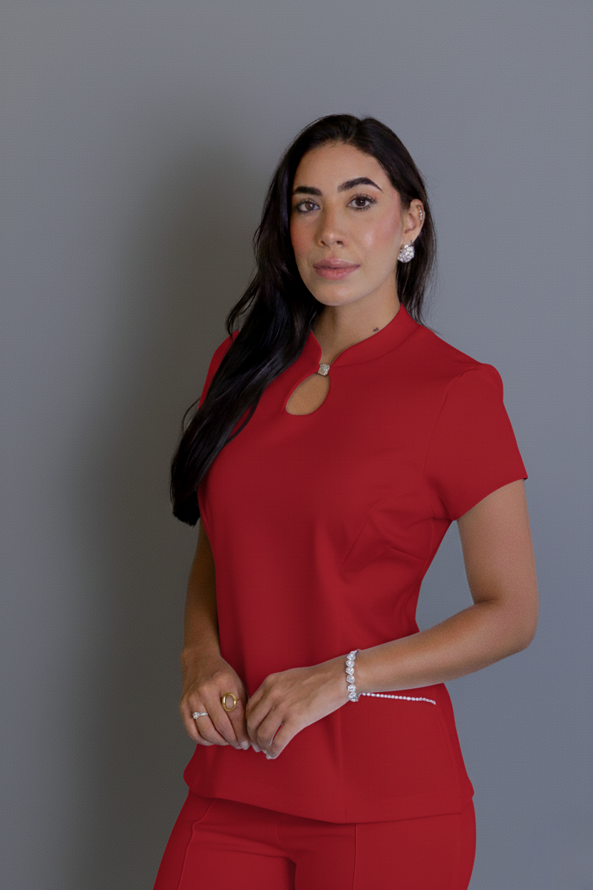 Scrub Helena vermelho