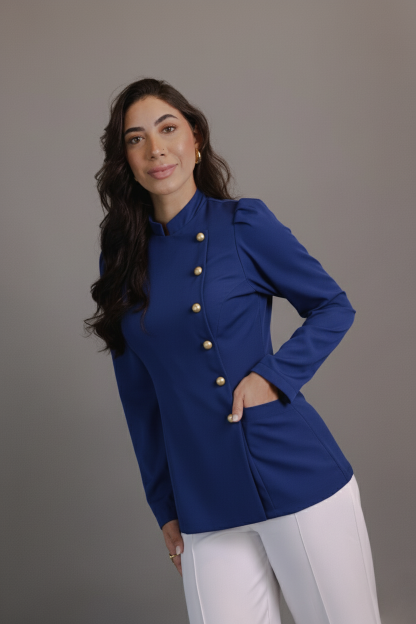 Dólmã Joana — elegância com botões laterais