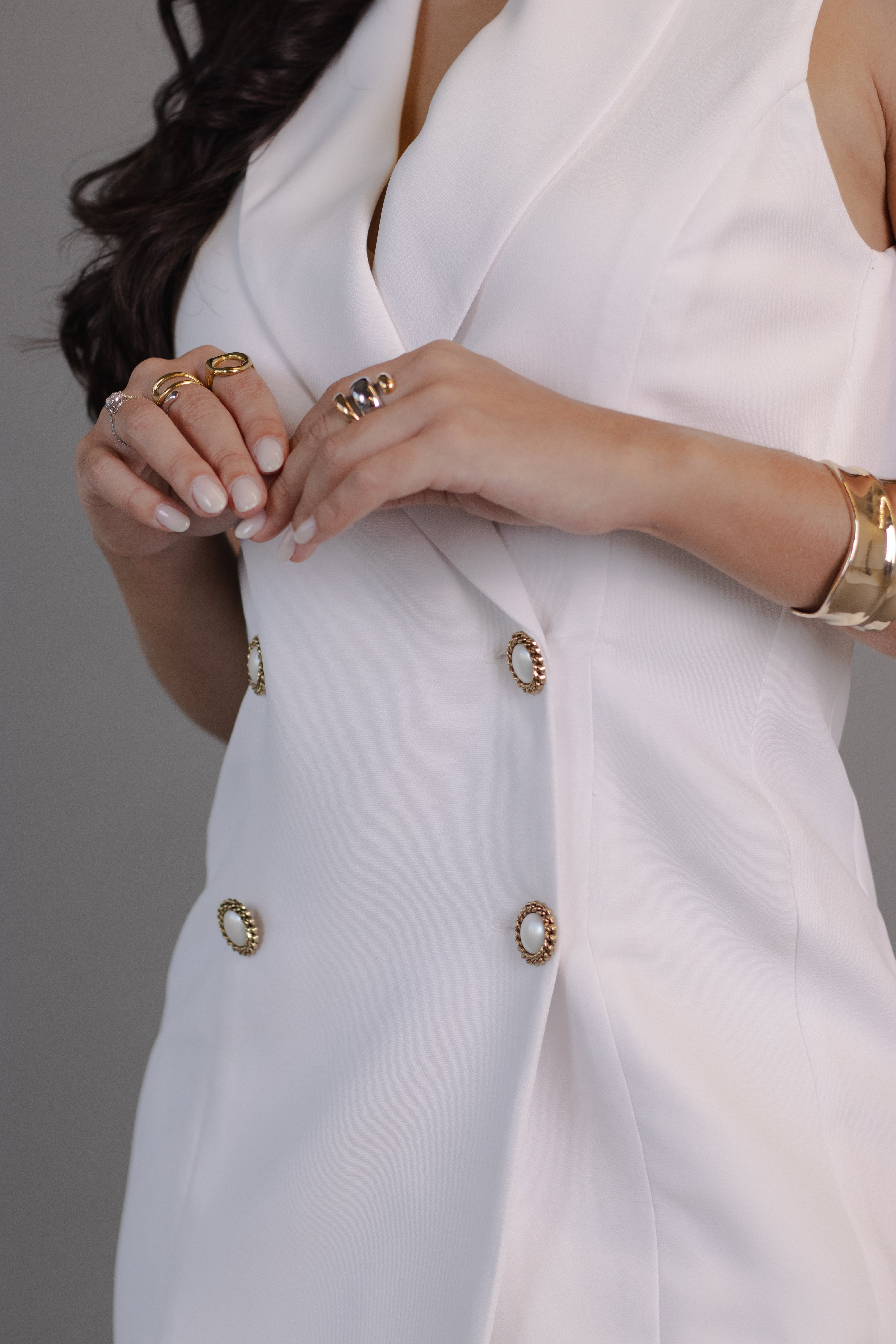 Fato Mariana — blazer alongado sem mangas