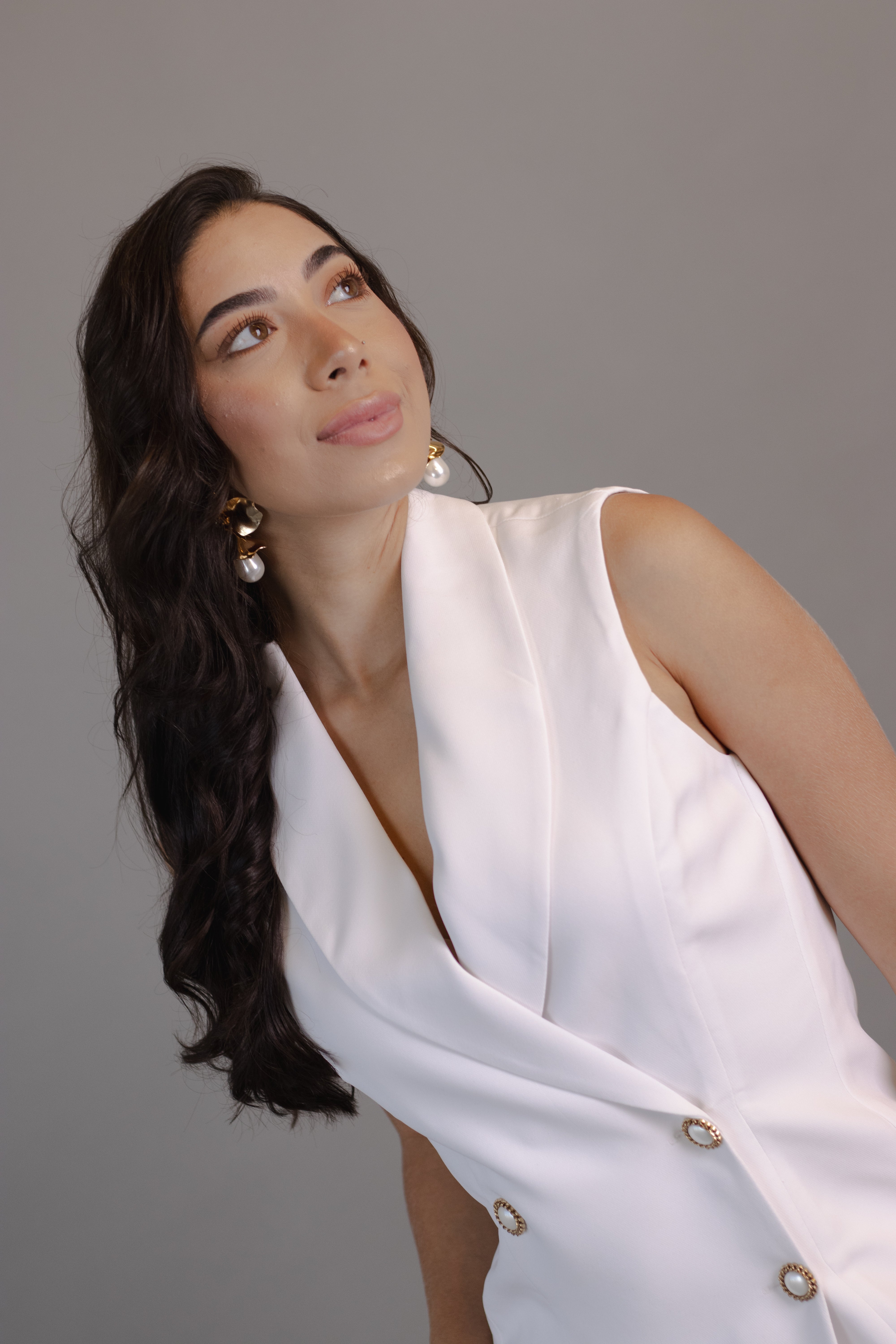 Fato Mariana — blazer alongado sem mangas