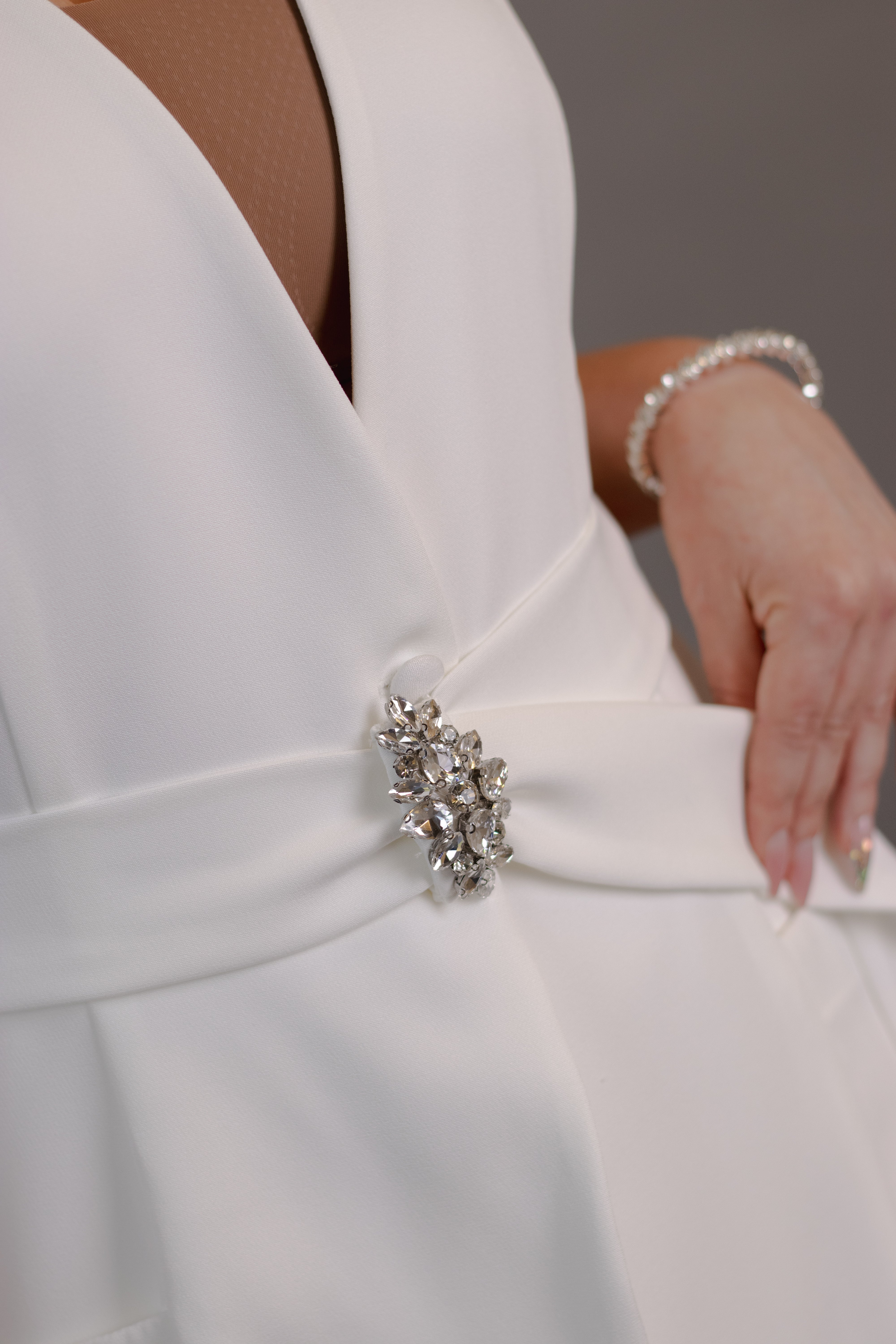 Jaleca Jessie Feminina — alongada com cinto decorado