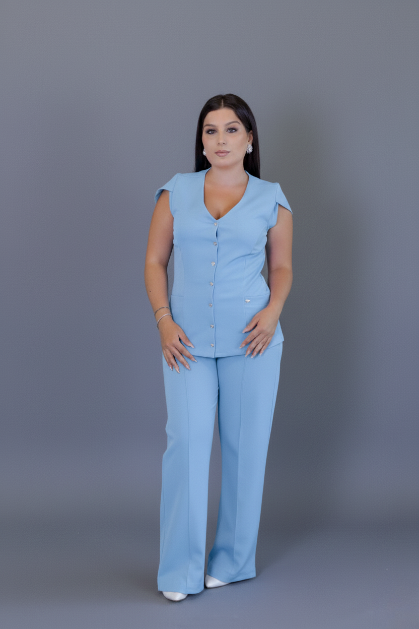 Scrub Agatha azul-bebê